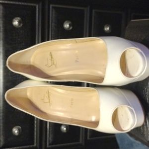 All white red bottoms Christian louboutin